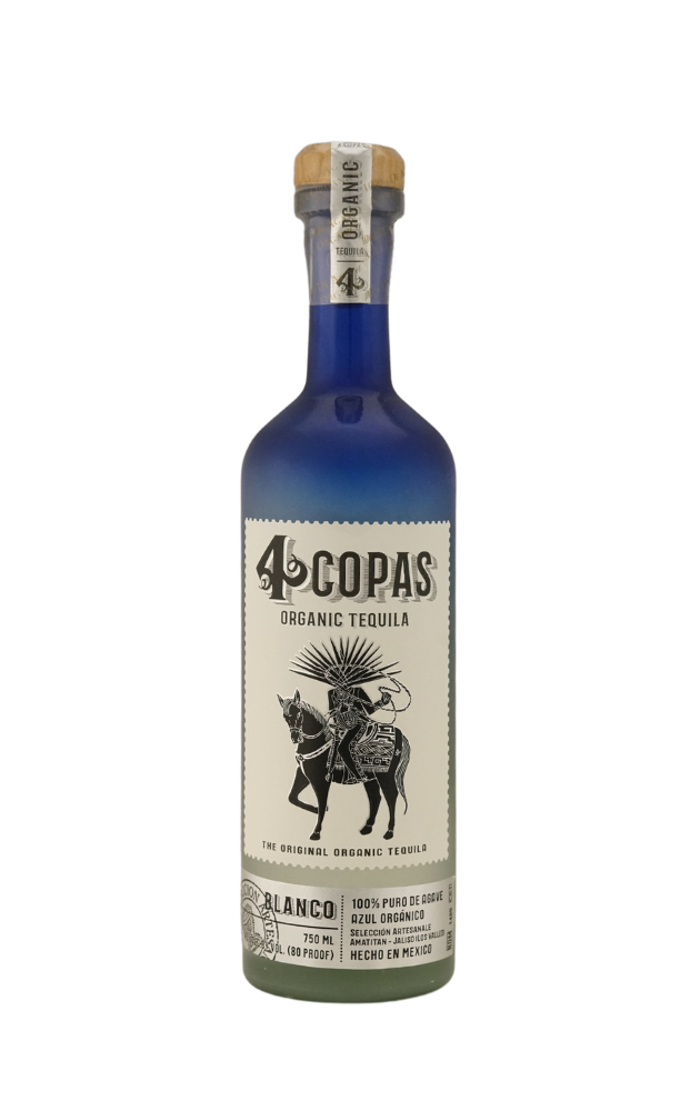 4 COPAS TEQUILA BLANCO 750ML