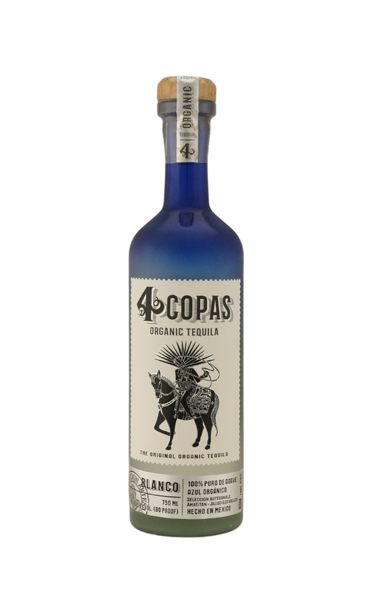 4 COPAS TEQUILA BLANCO 750ML