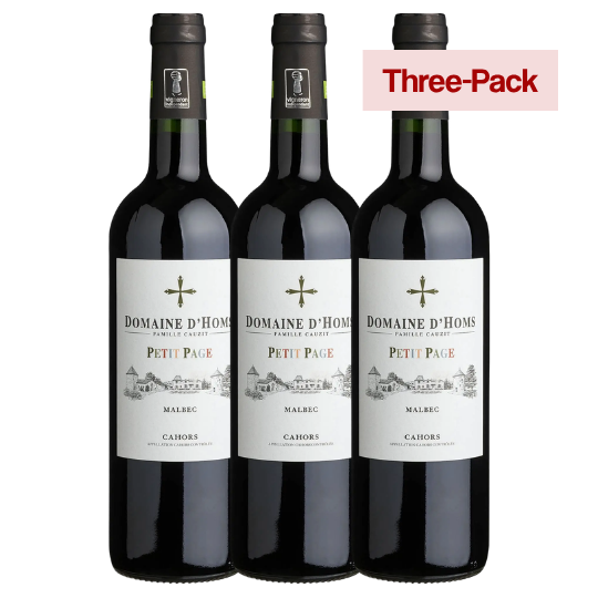THREE-PACK HOMS PETIT PAGE MALBEC CAHORS 750ML