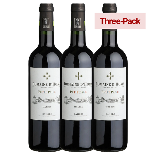 THREE-PACK HOMS PETIT PAGE MALBEC CAHORS 750ML